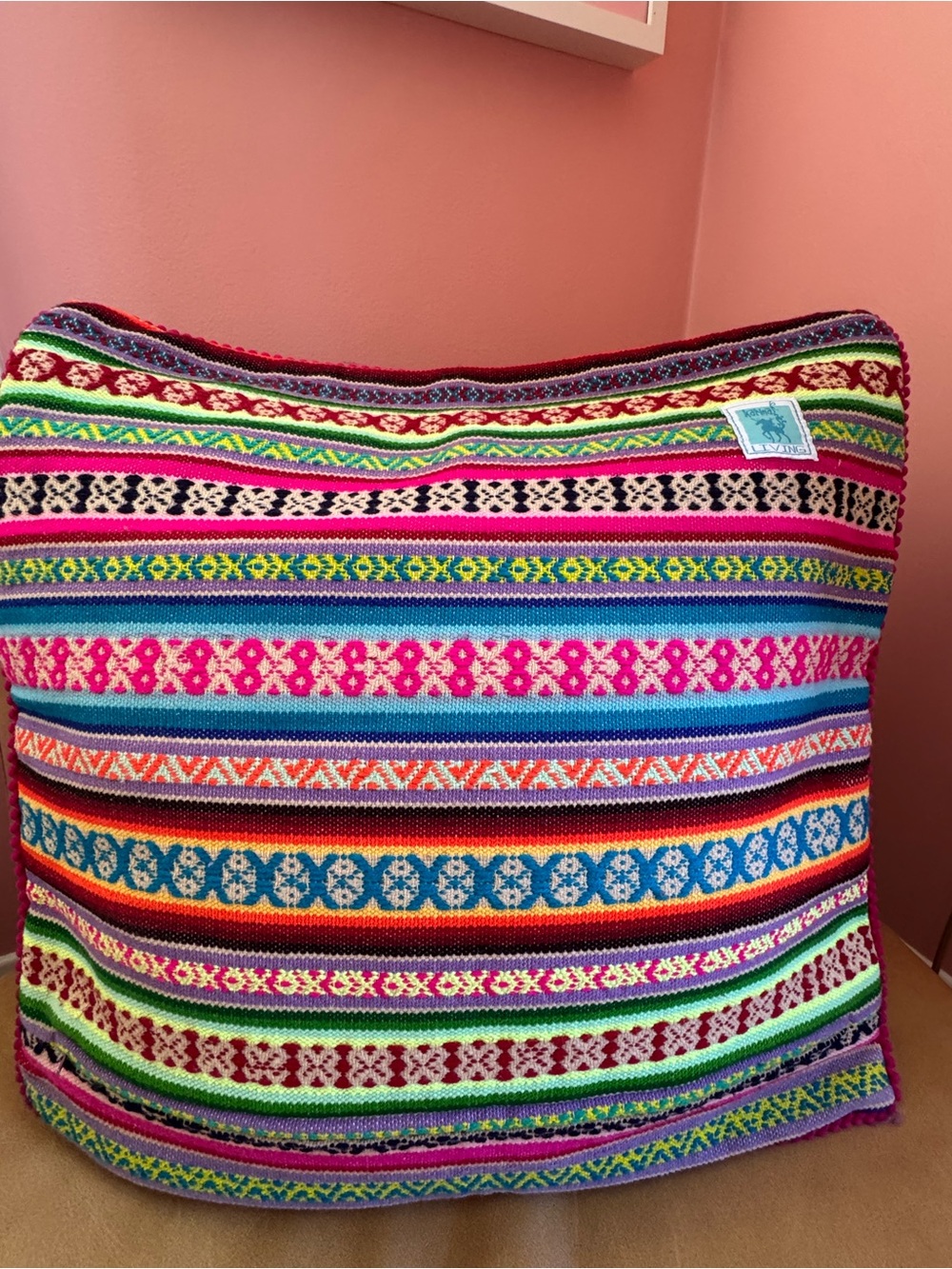 Olive & Cocoa Flower Boy Pillow with Donkey and Flowers - Picture 4 of 5